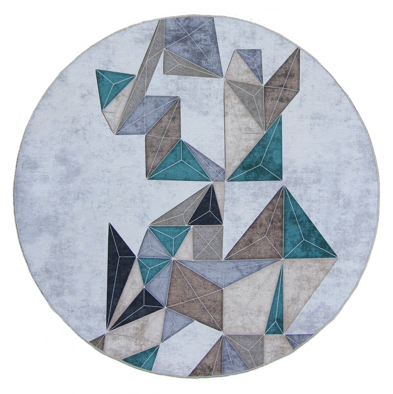 Rund Teppich - Feres (grau/beige/bunt)