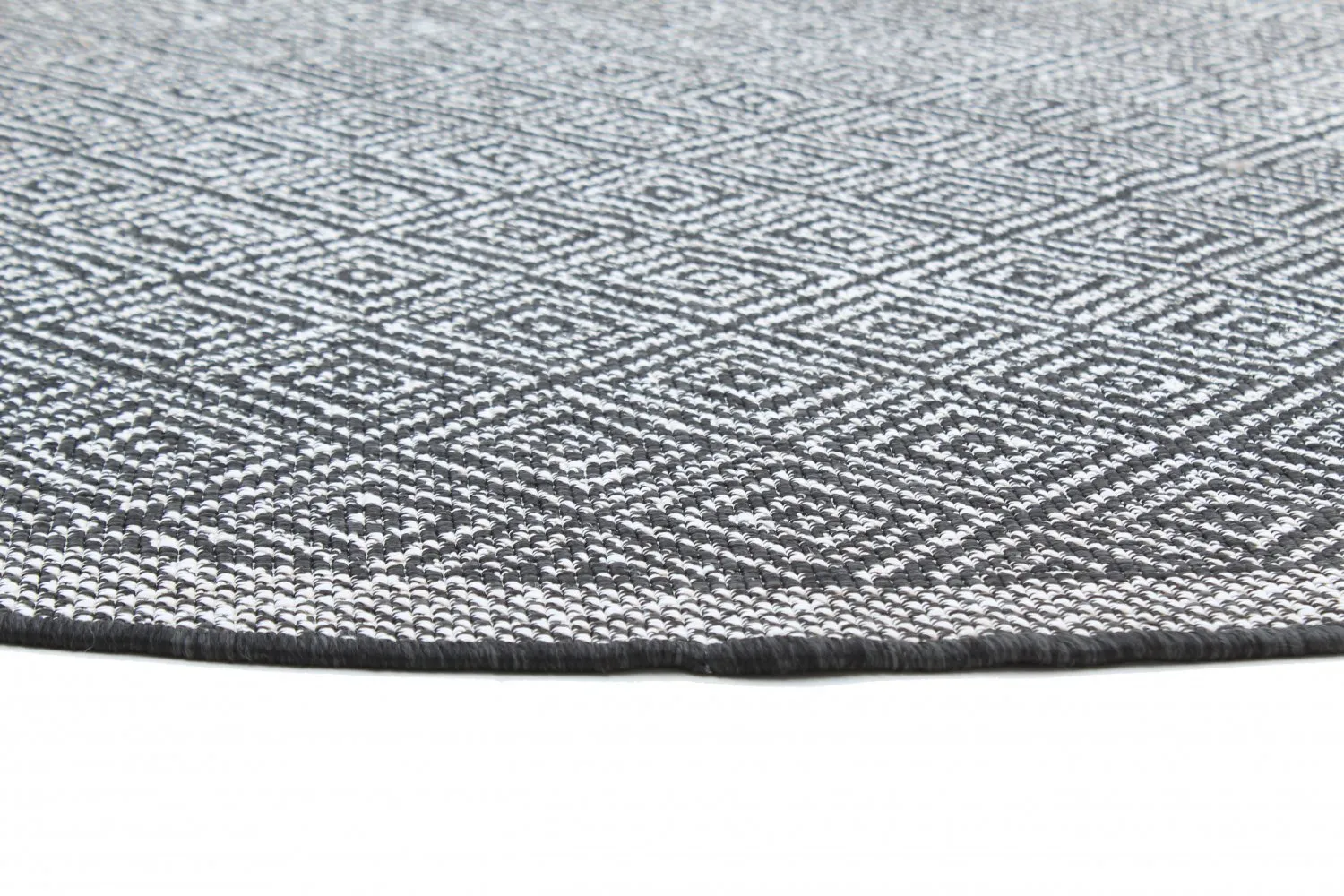 Rund Teppich - Monsaraz (schwarz)