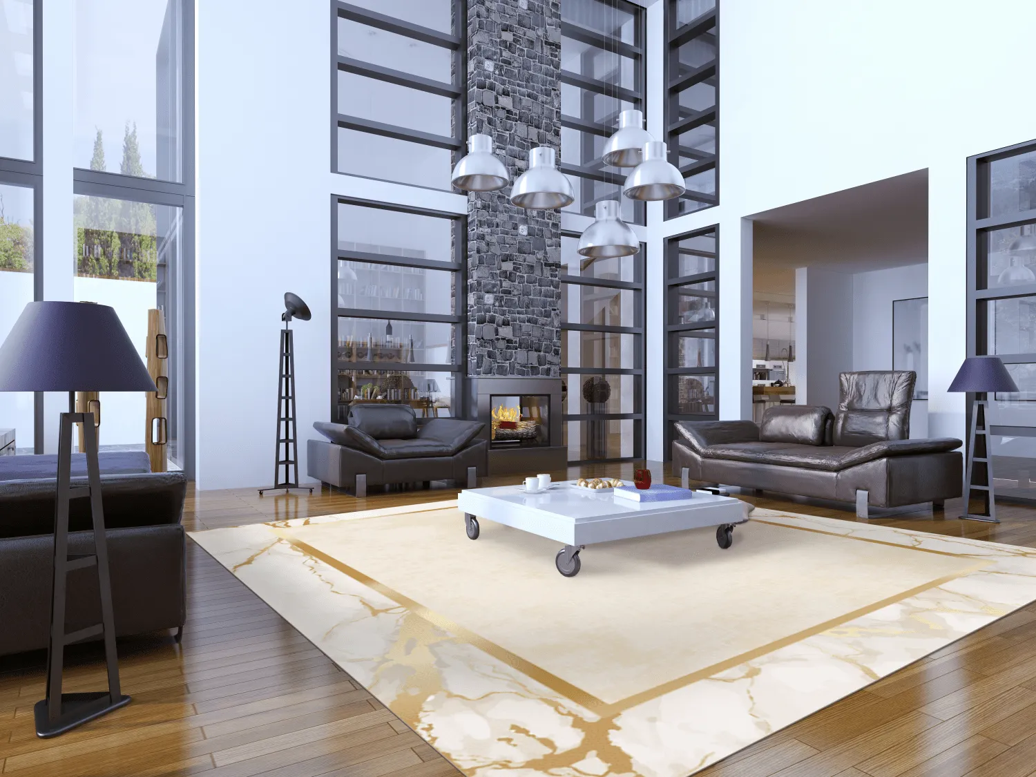 Wilton-Teppich - Cerasia (beige/weiß/gold)