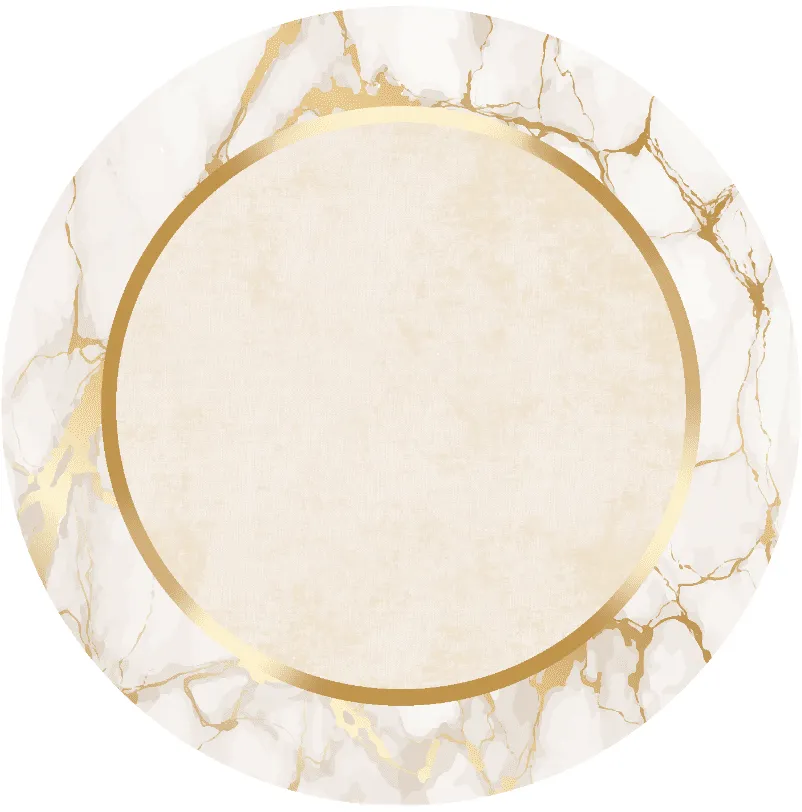 Rund Teppich - Cerasia (beige/weiß/gold)