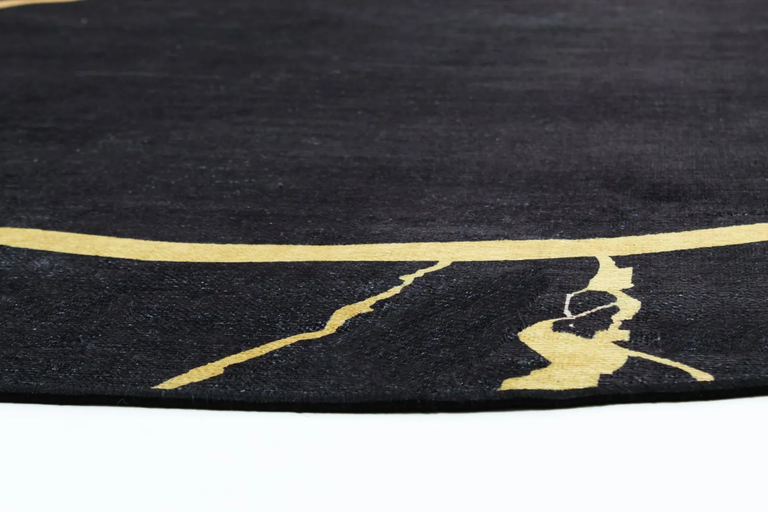Rund Teppich - Cerasia (schwarz/gold)