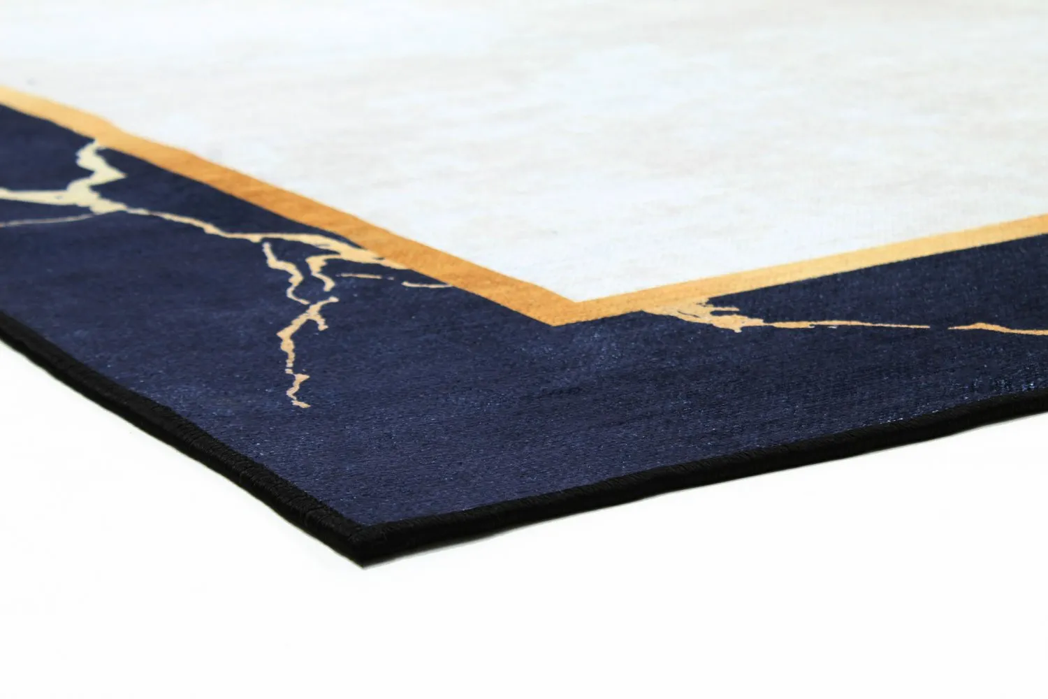 Wilton-Teppich - Cerasia (blau/weiß/gold)