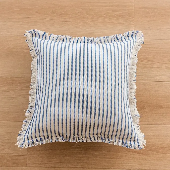 Kissenbezug - Fringed (blau)