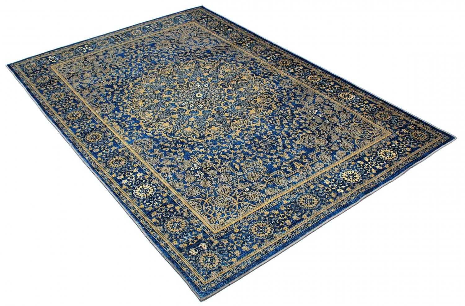 Wilton-Teppich - Vinadio (blau/gold)