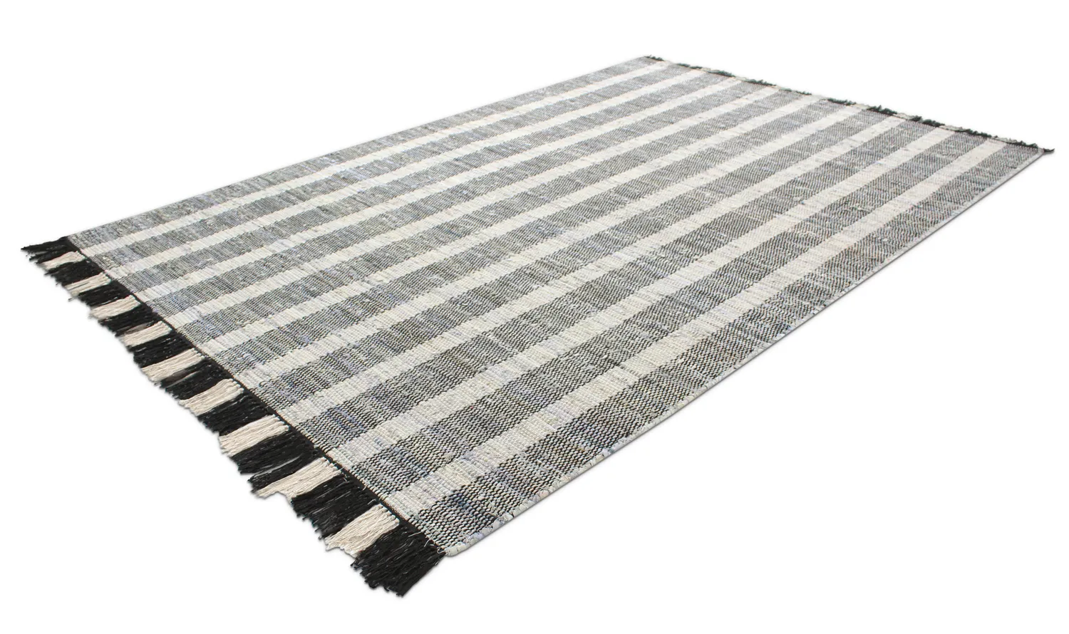 Denim-Teppich - Ally (schwarz/cremeweiß)
