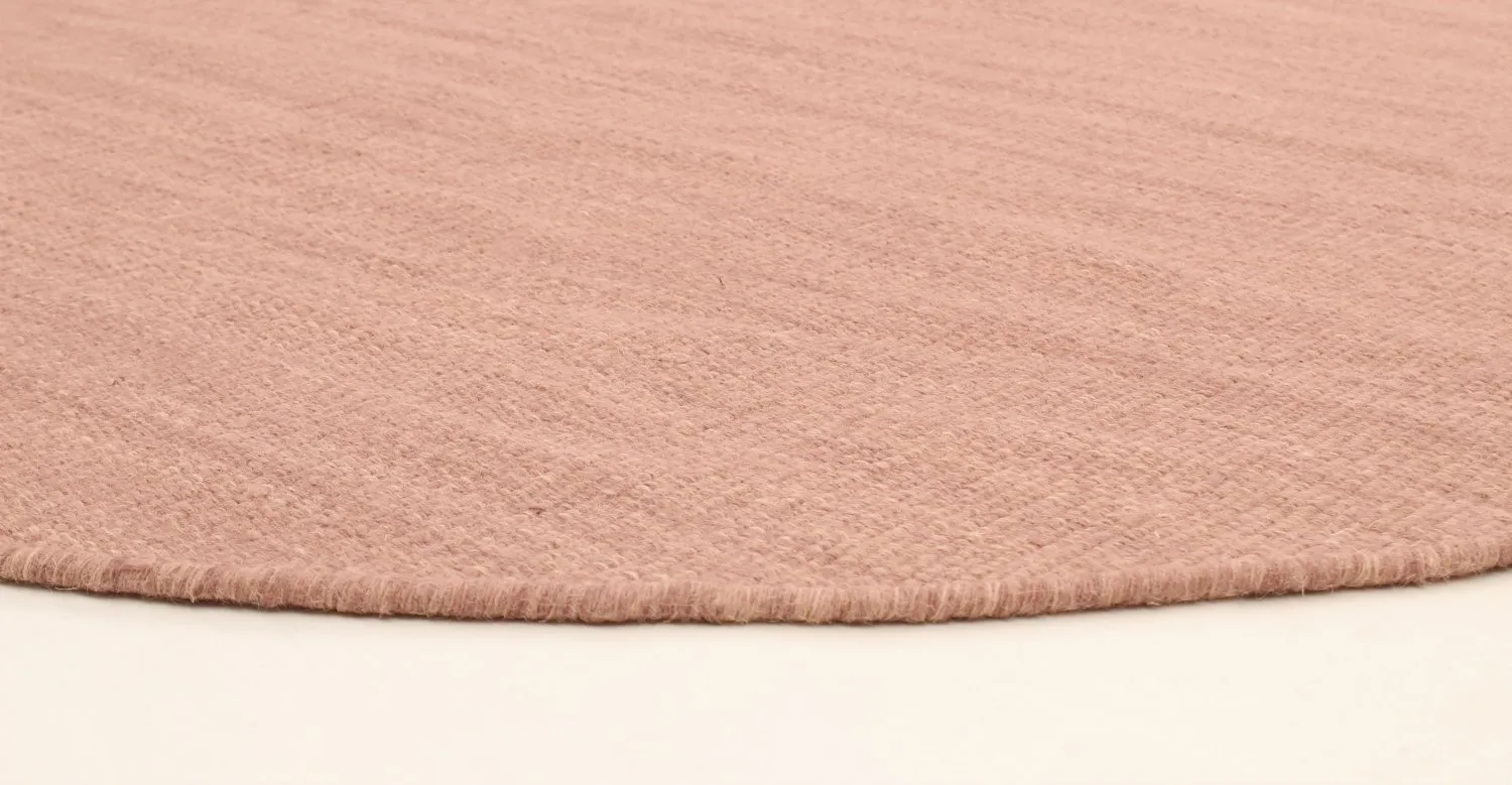 Runde Teppiche - Dhurry (rosa)