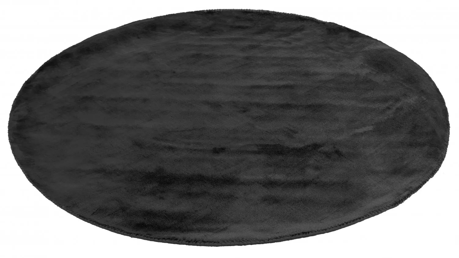 Rund Teppich - Recycled PET with viscose look (schwarz)