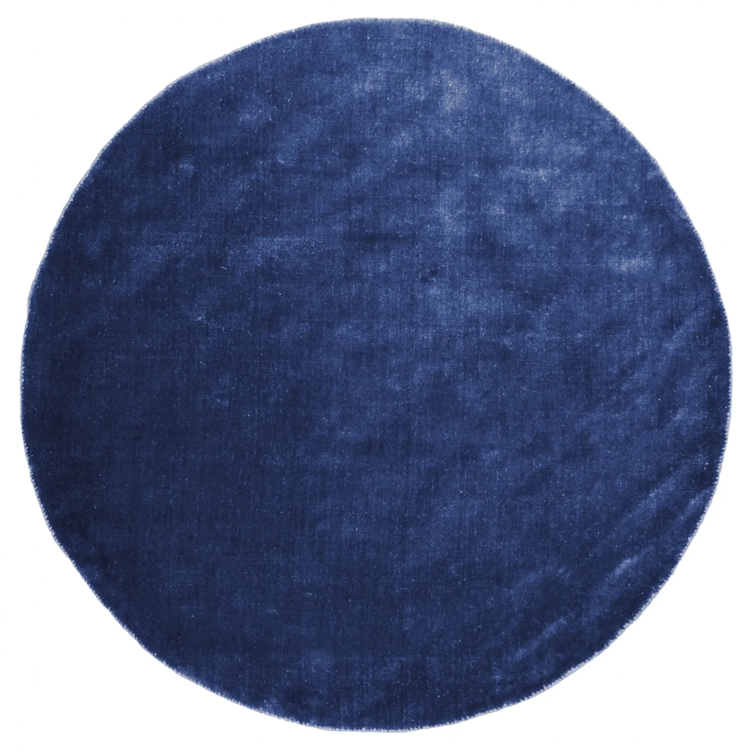 Rund Teppich - Recycled PET with viscose look (navy)