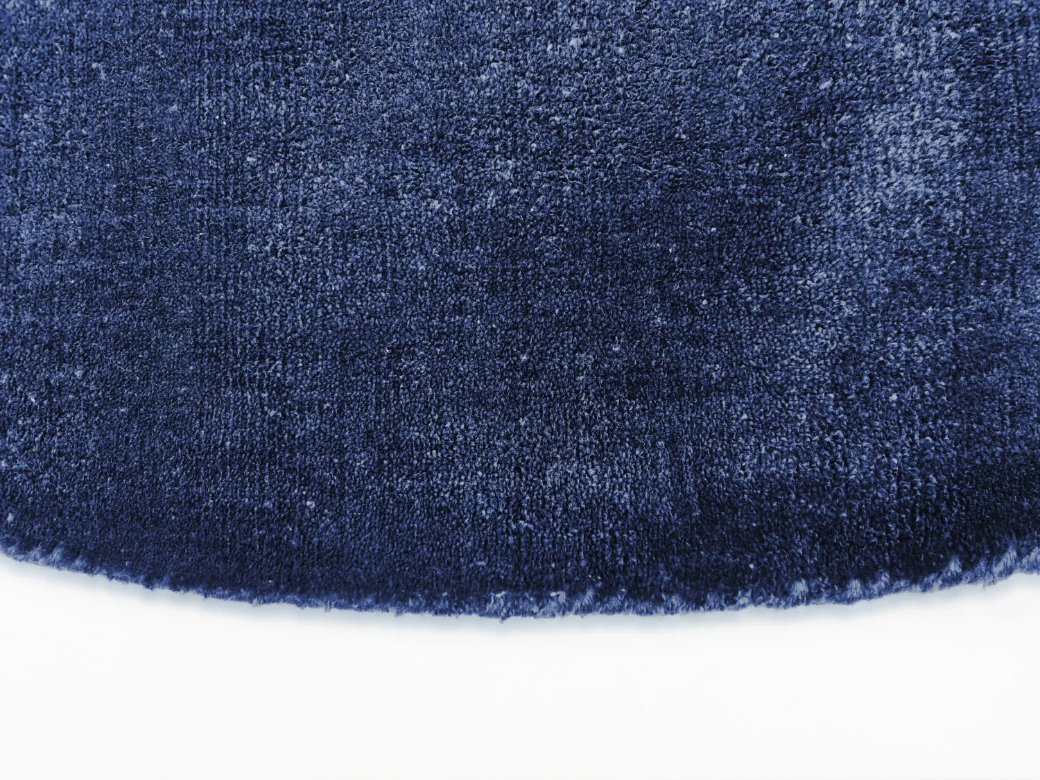 Rund Teppich - Recycled PET with viscose look (navy)