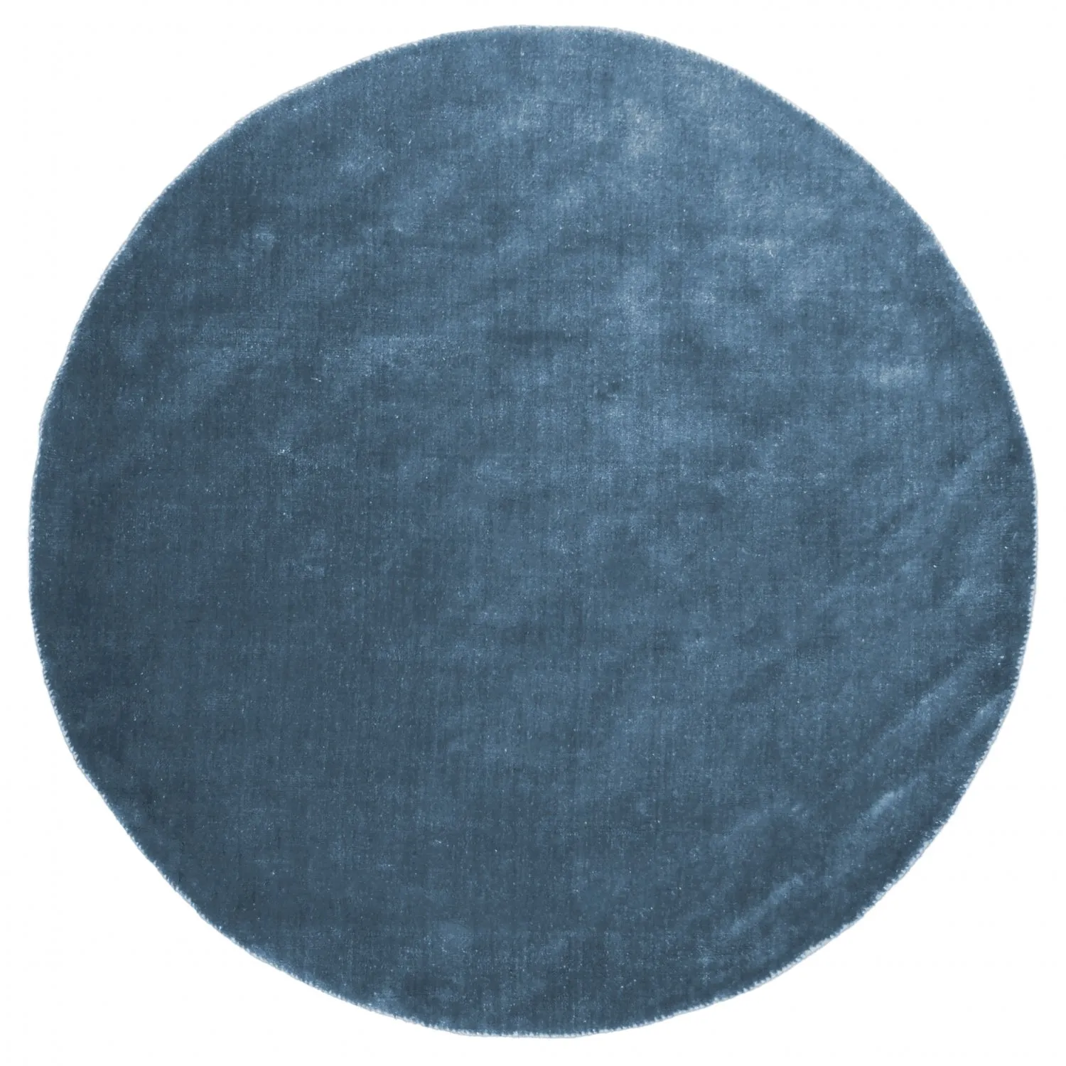 Rund Teppich - Recycled PET with viscose look (blau)