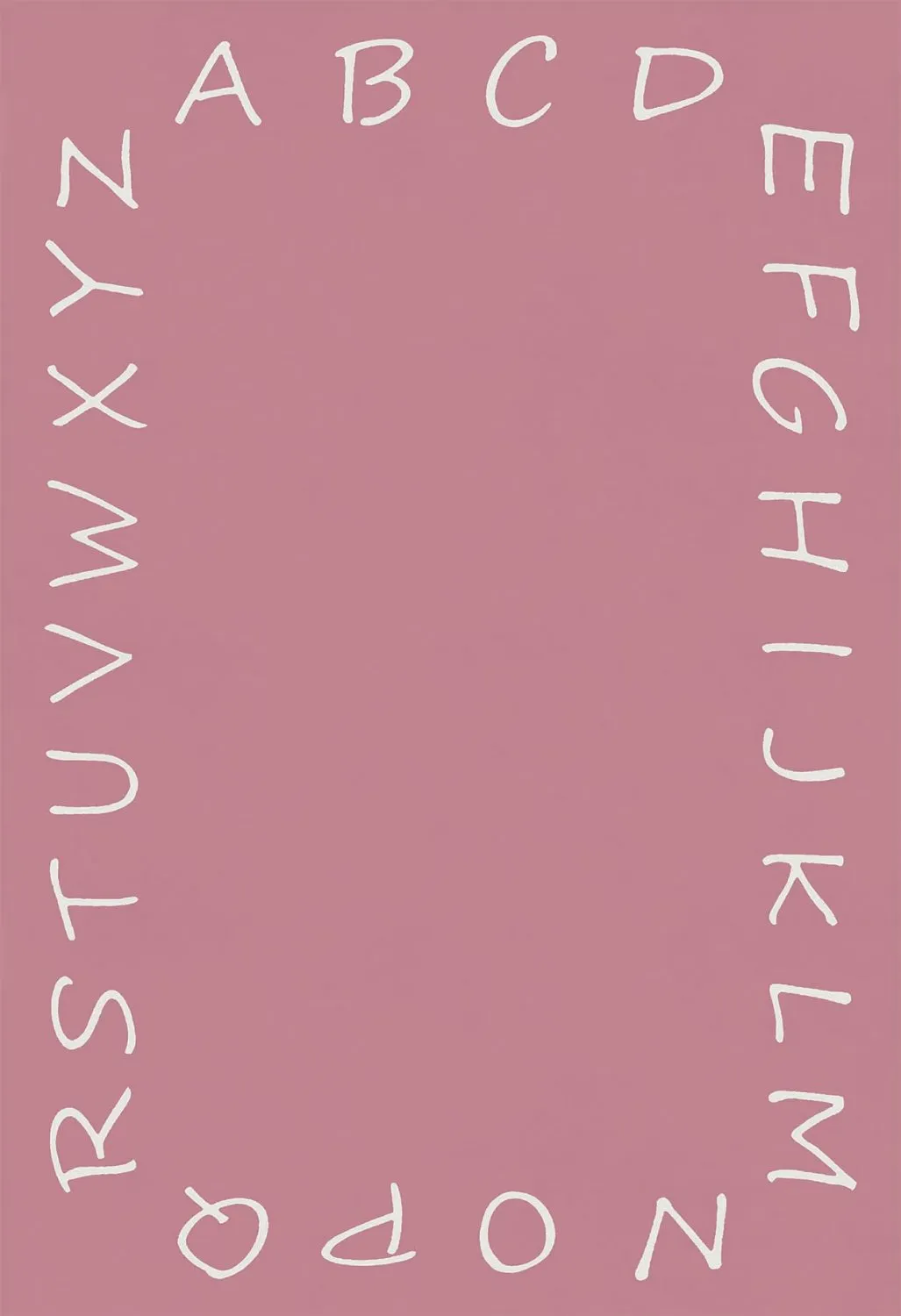 Kinderteppich - Alphabetic Border (rosa)