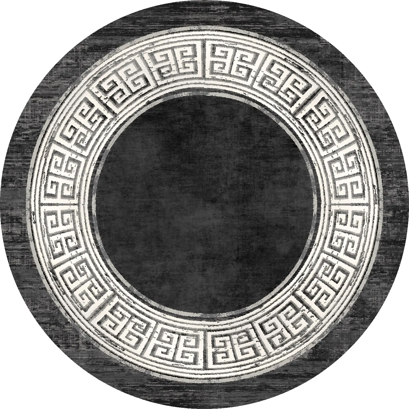 Rund Teppich - Tilos (schwarz/weiß)