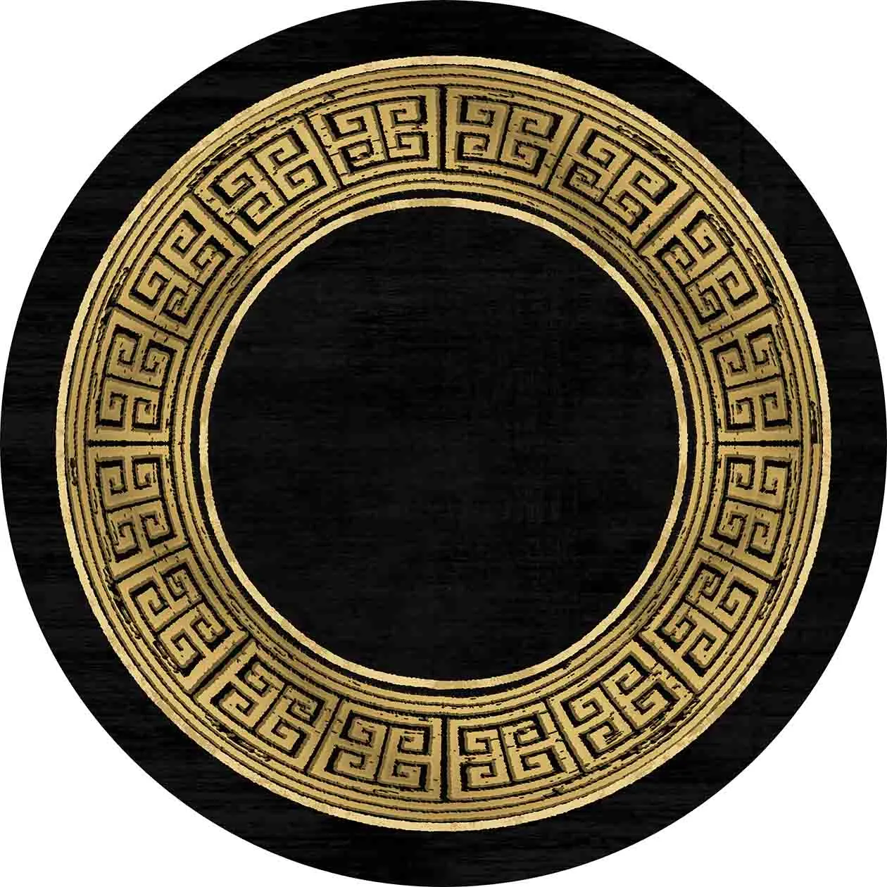 Rund Teppich - Tilos (schwarz/gold)