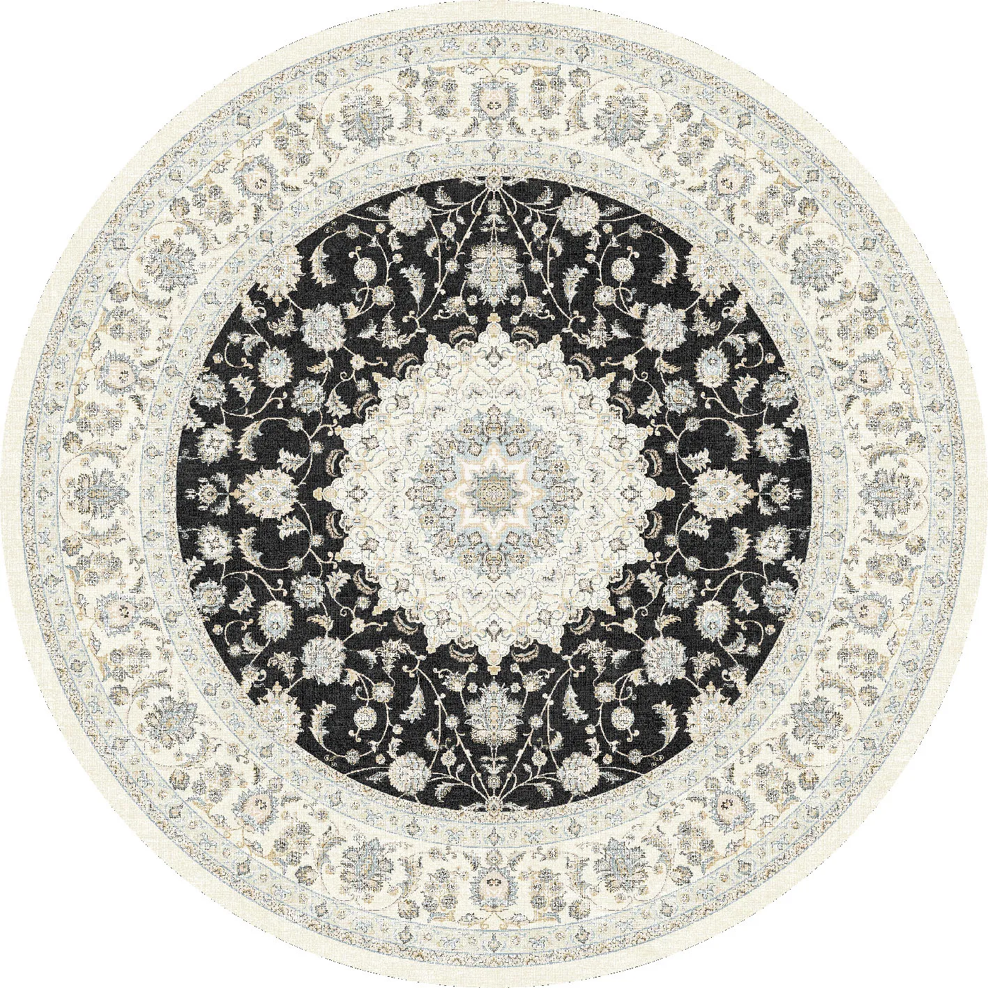 Rund Teppich - Arabella (schwarz)