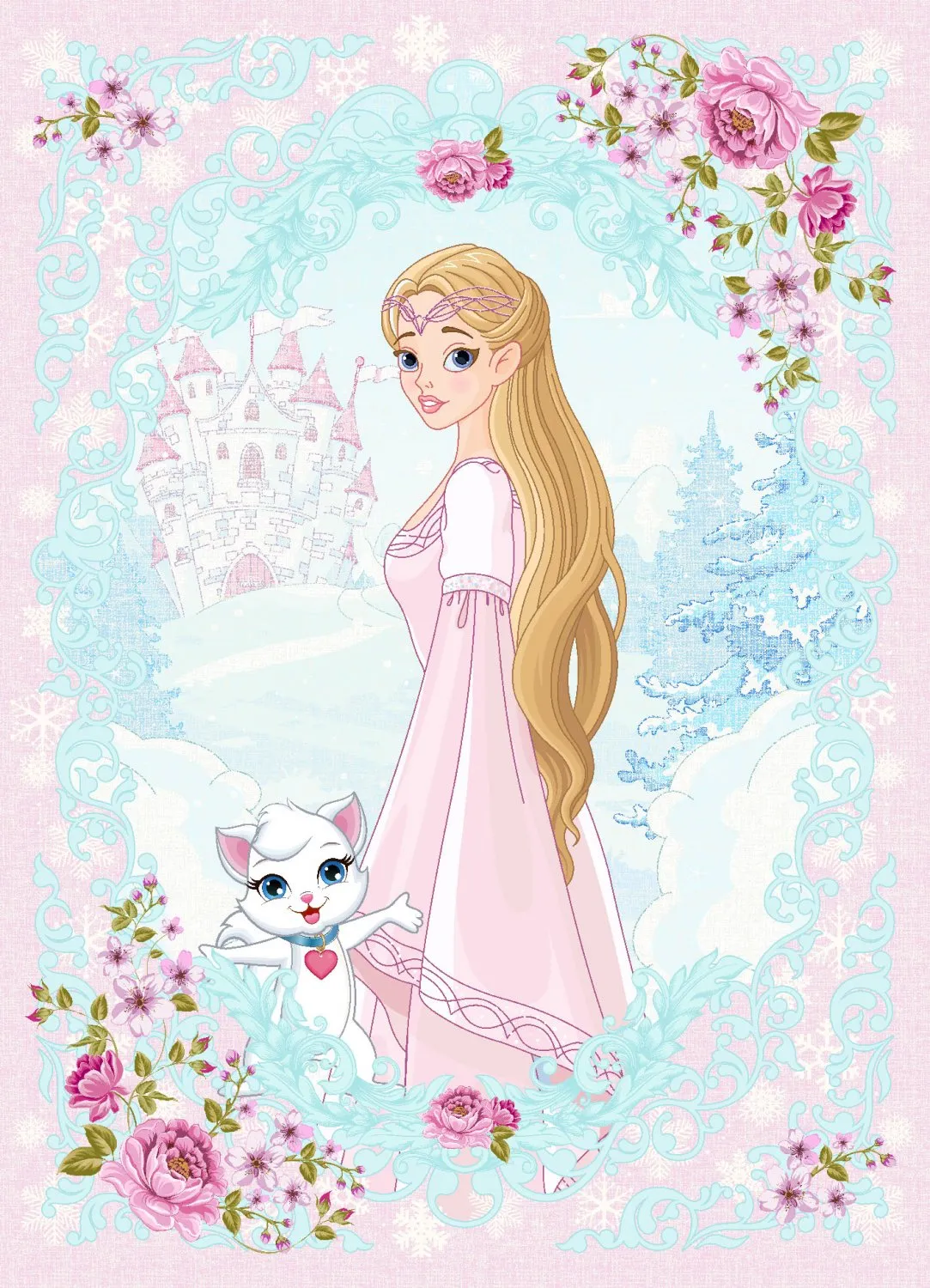 Kinderteppich - Fairytale (rosa/multi)