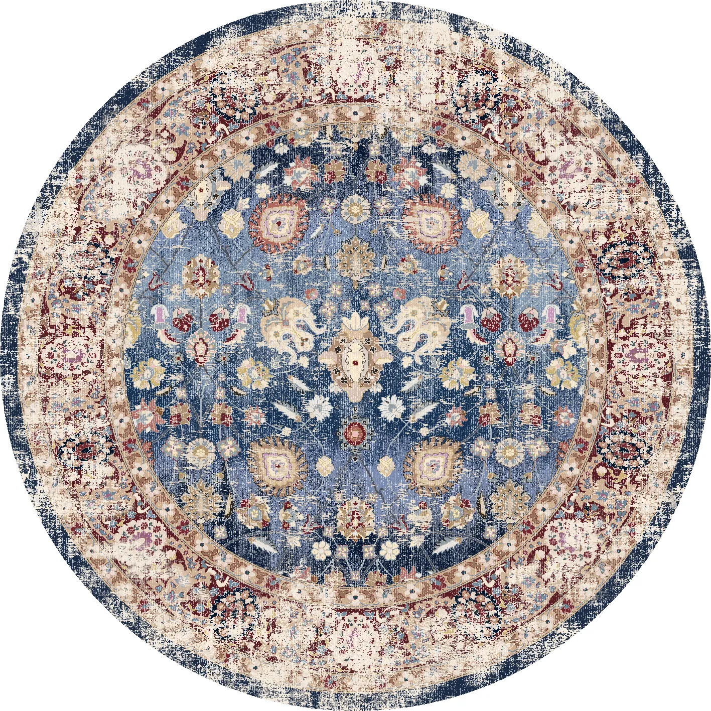 Rund Teppich - Bouhjar (dunkelblau/multi)
