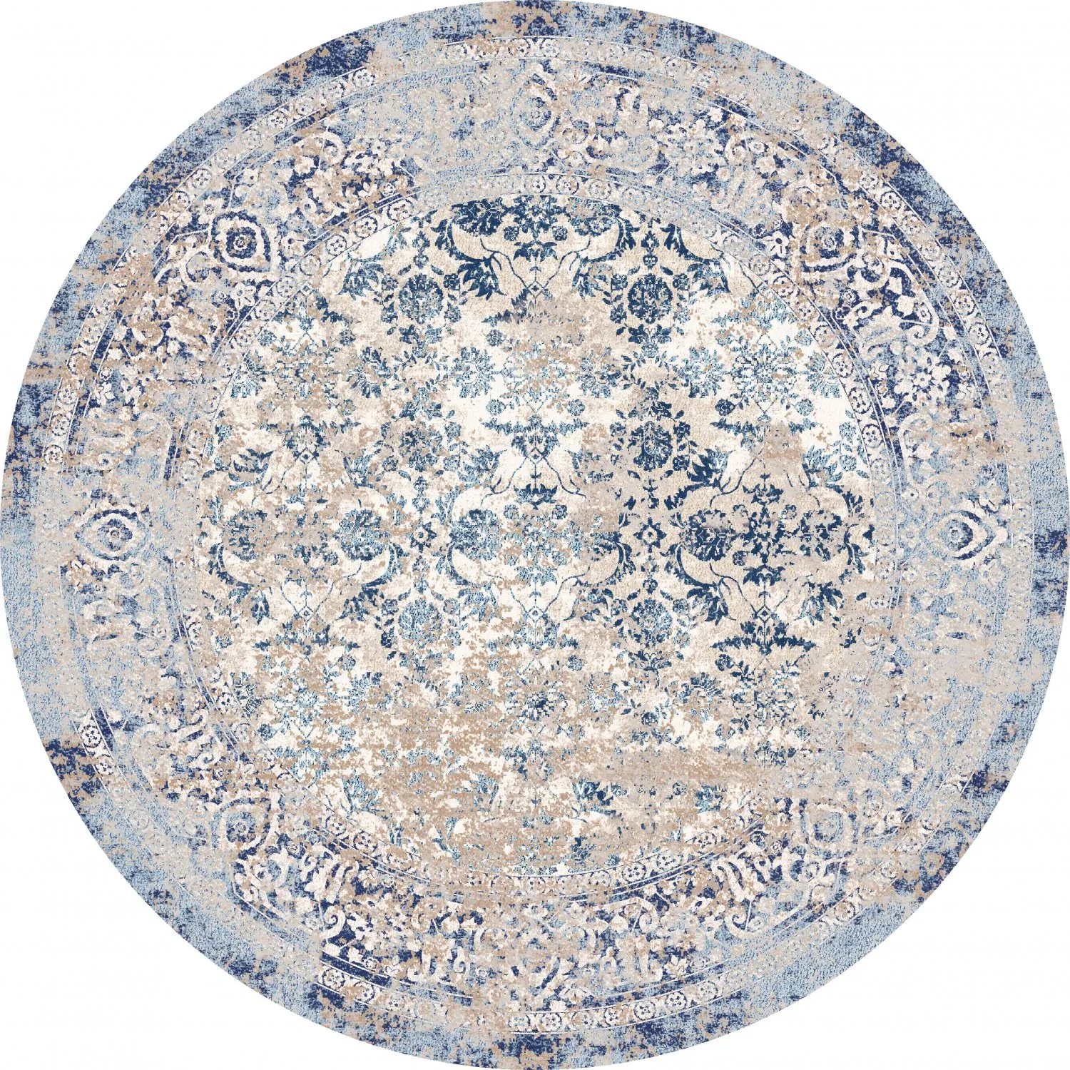 Rund Teppich - Denizli (blau)