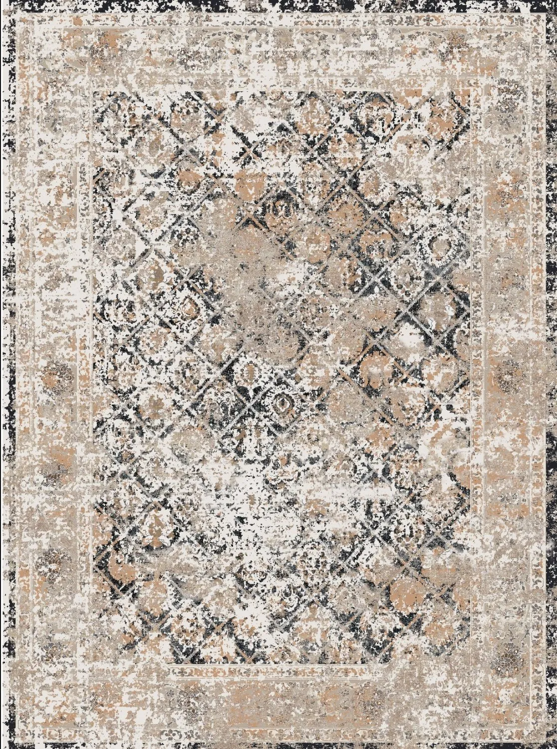 Wilton-Teppich - Douz (schwarz/multi)