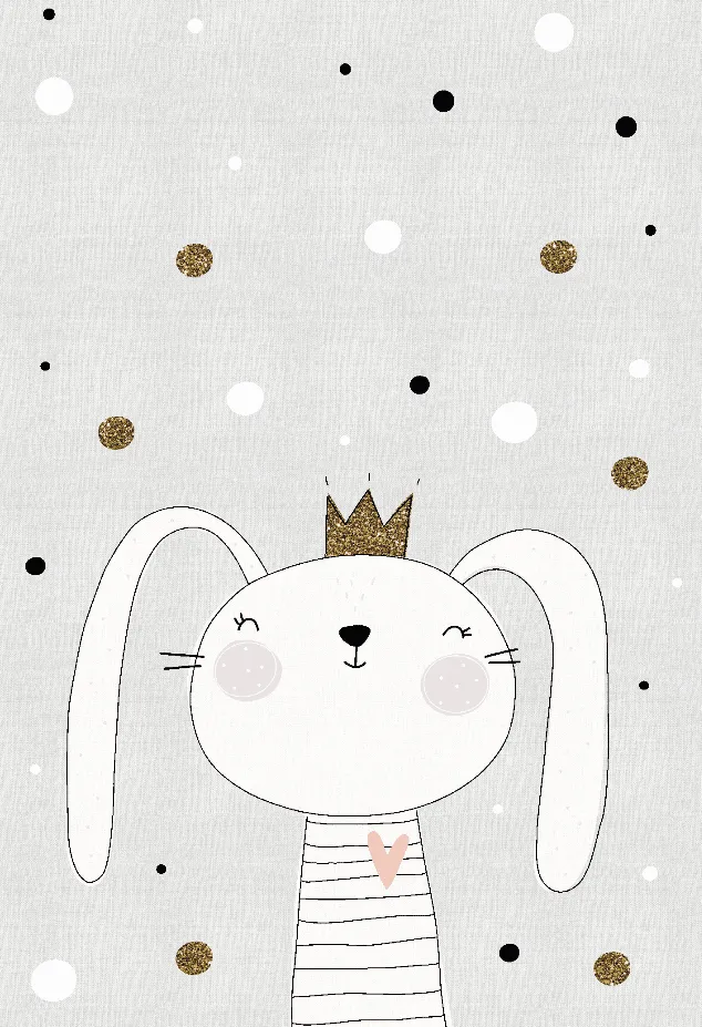 Kinderteppich - Rabbit Crown (grau)