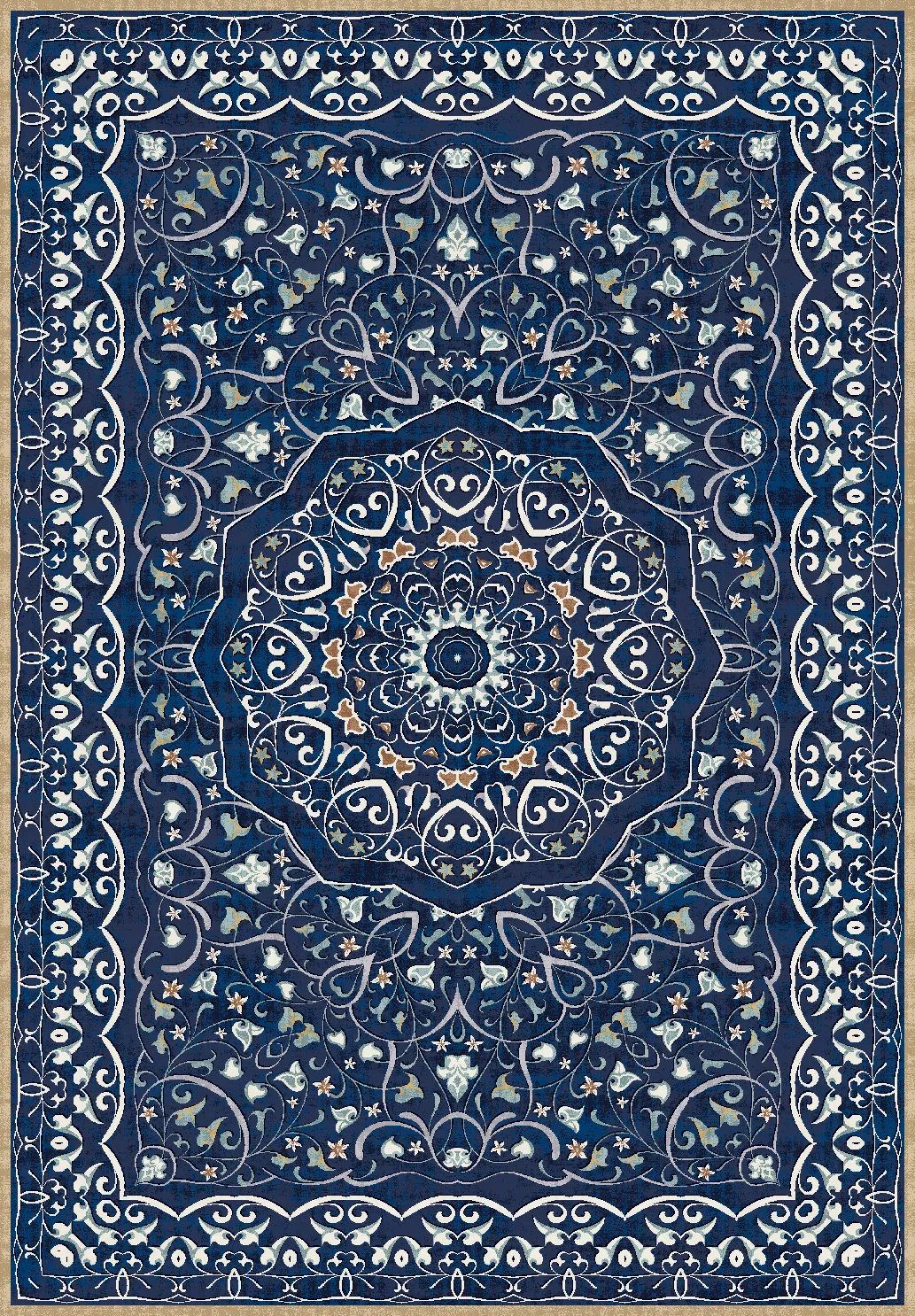 Wilton-Teppich - Theodora (blau)