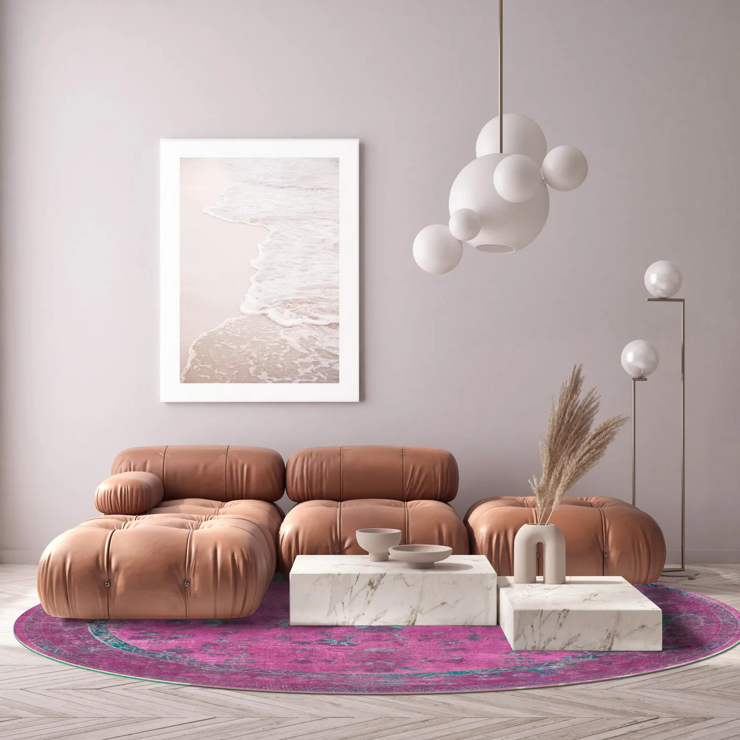 Rund Teppich - Gombalia (violett)