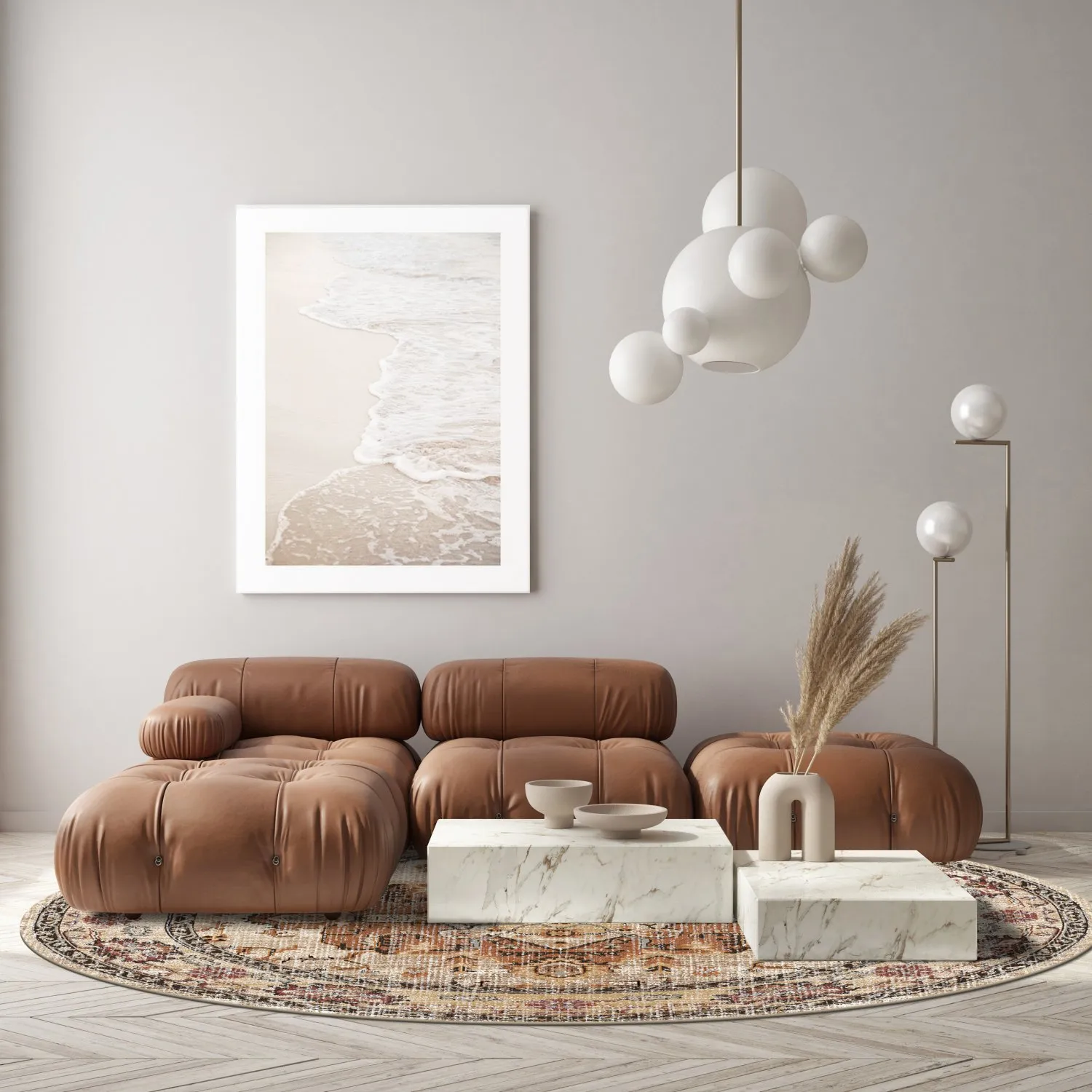 Rund Teppich - Siliana (beige)