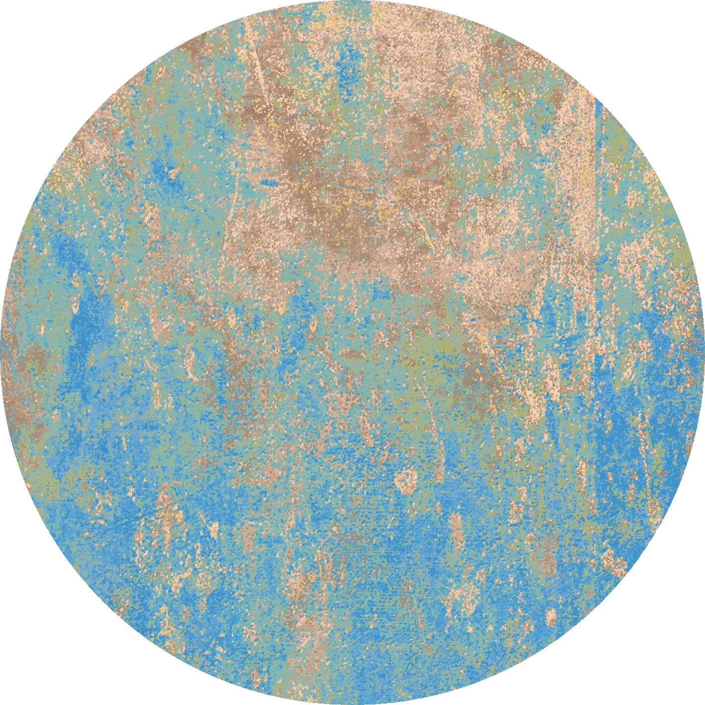 Rund Teppich - Pavoa (blau)