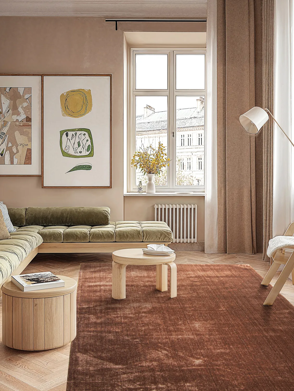 Recycled PET with viscose look (braun)