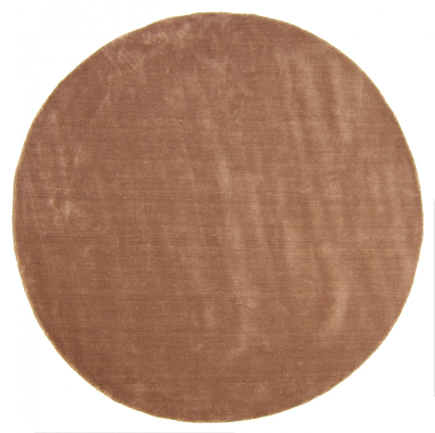 Rund Teppich - Recycled PET with viscose look (braun)
