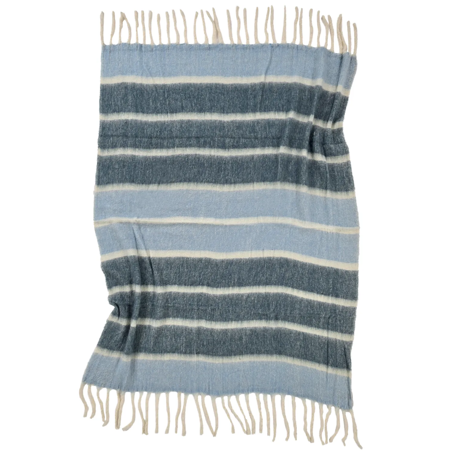 Decken - Überwurf aus Wollmischung - Charlotte (blau)