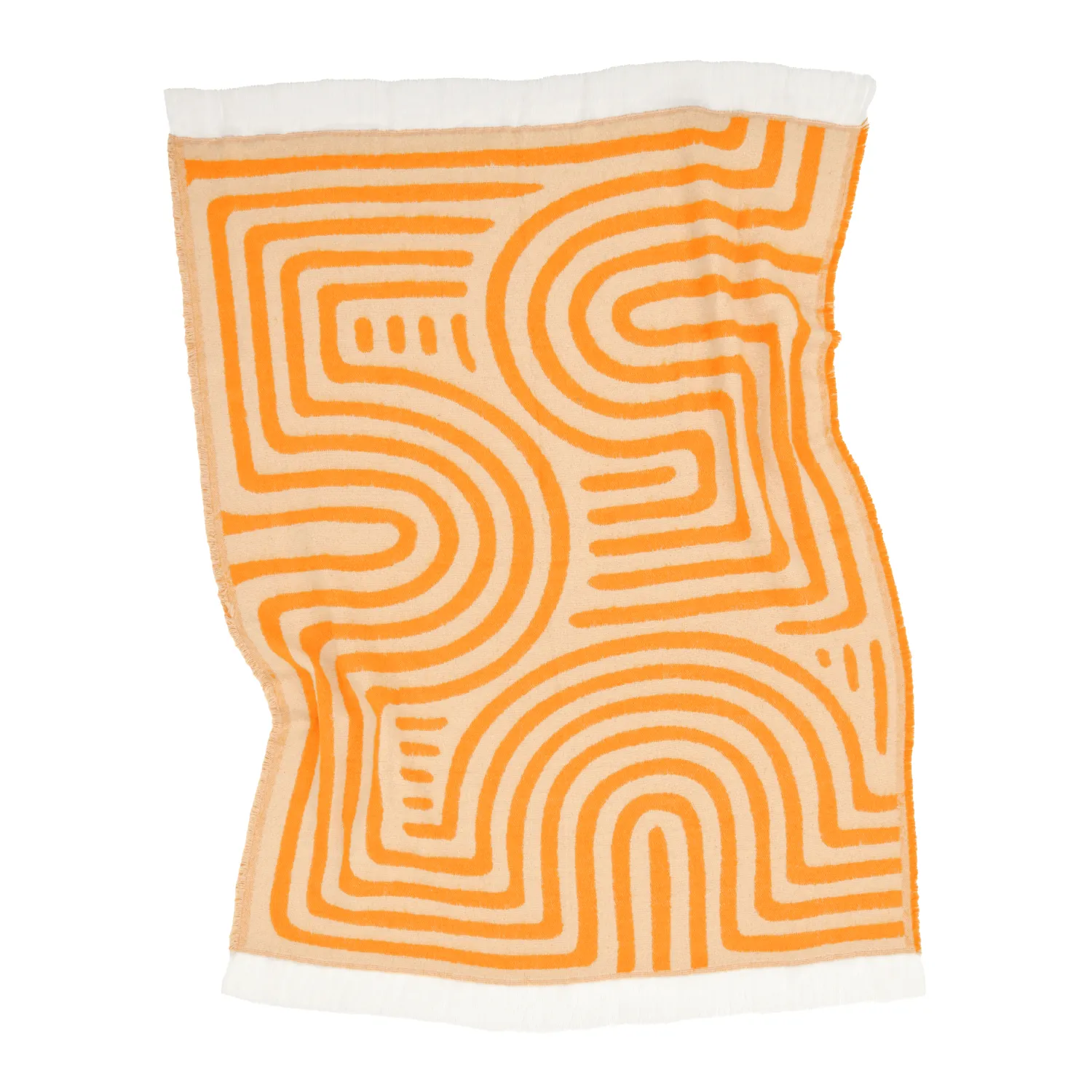 Decken - Wolldecke im Mischgewebe - Melody (beige/orange)