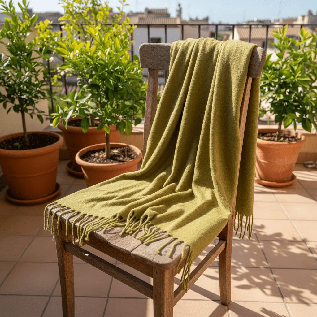 Decken - Wolldecke im Mischgewebe - Samantha (olivgrün)