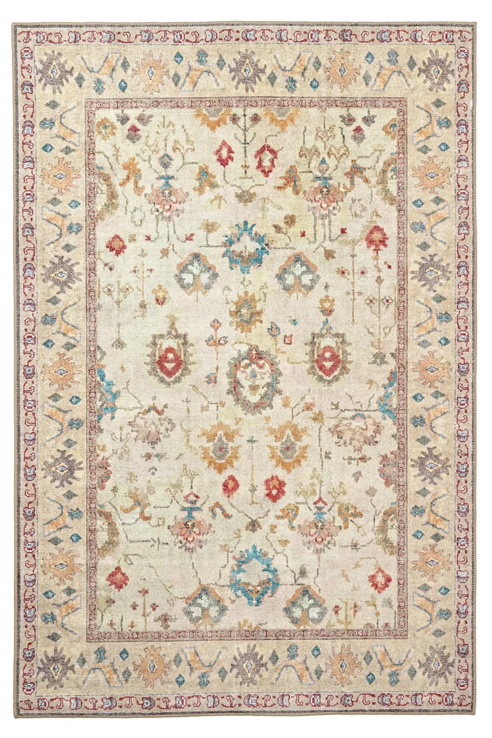Flachgewebter Teppich - Adira (grau/rosa)