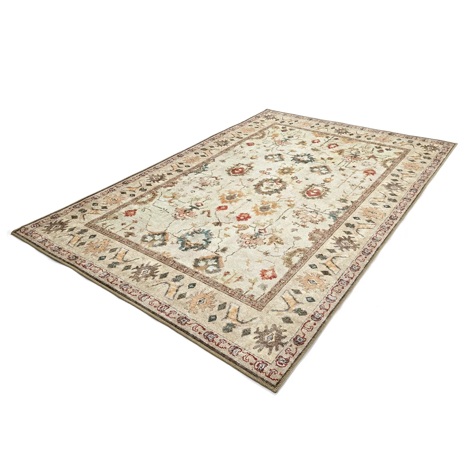 Flachgewebter Teppich - Adira (grau/rosa)