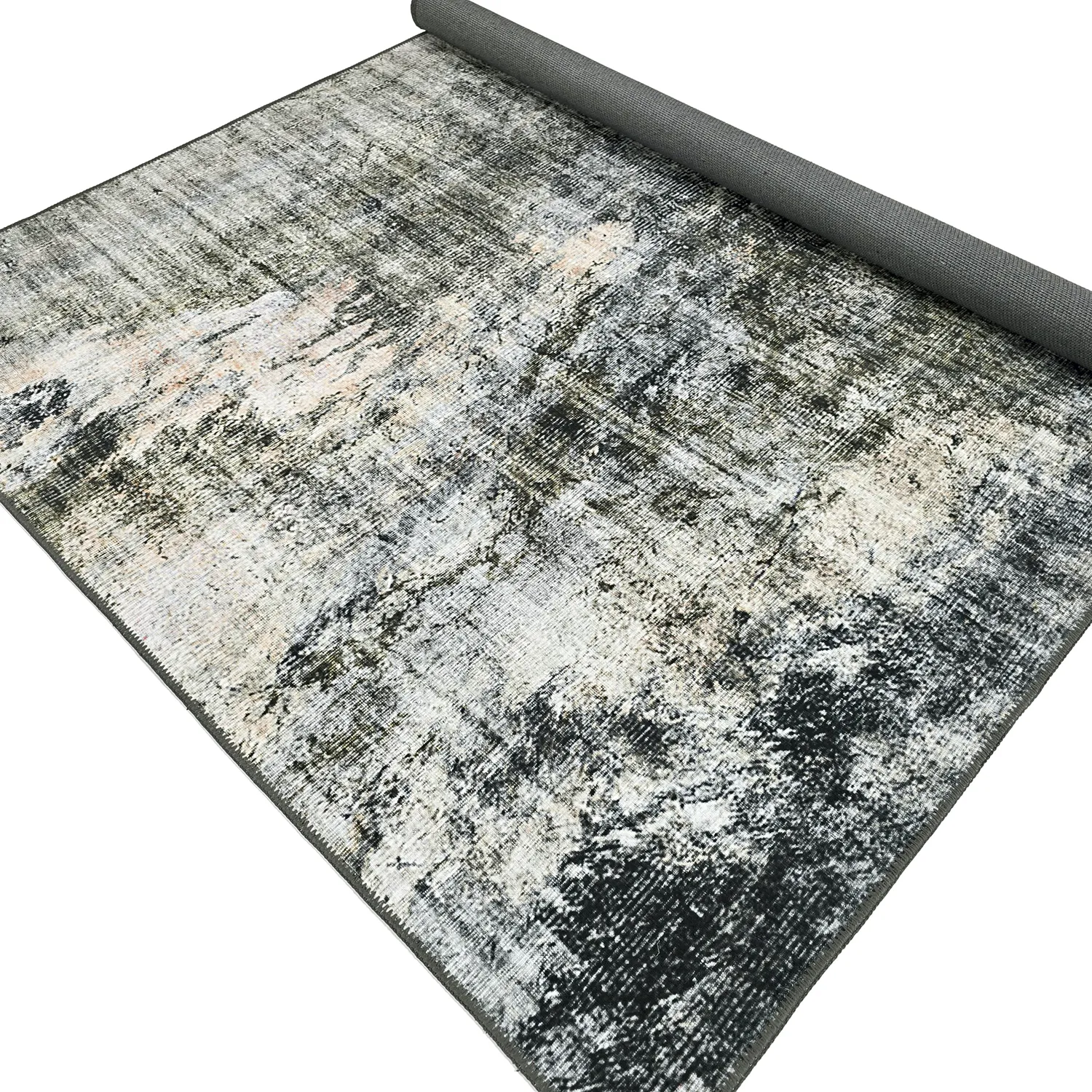 Flachgewebter Teppich - Bechar (schwarz/mehrfarbig)