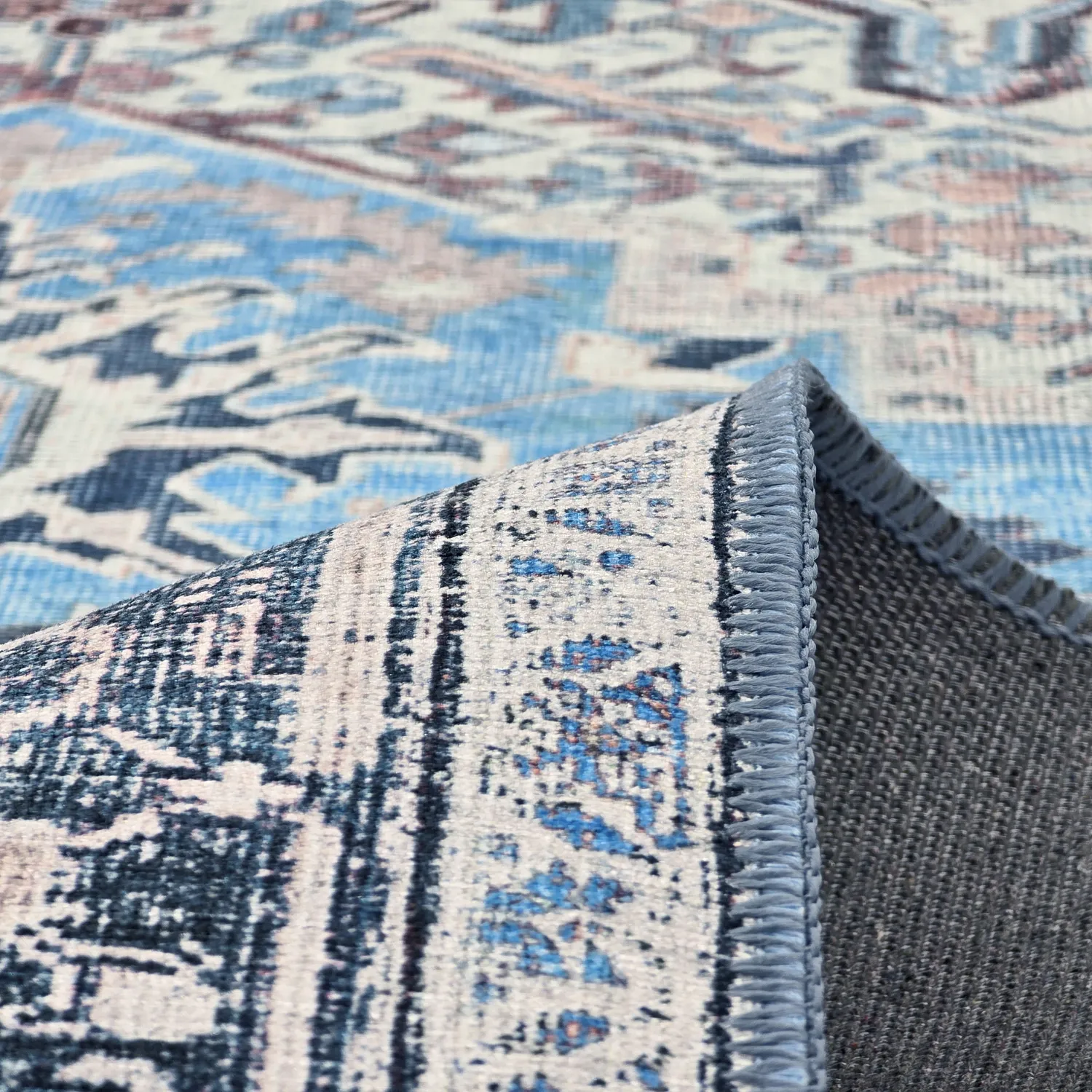 Flachgewebter Teppich - Birjand (blau)