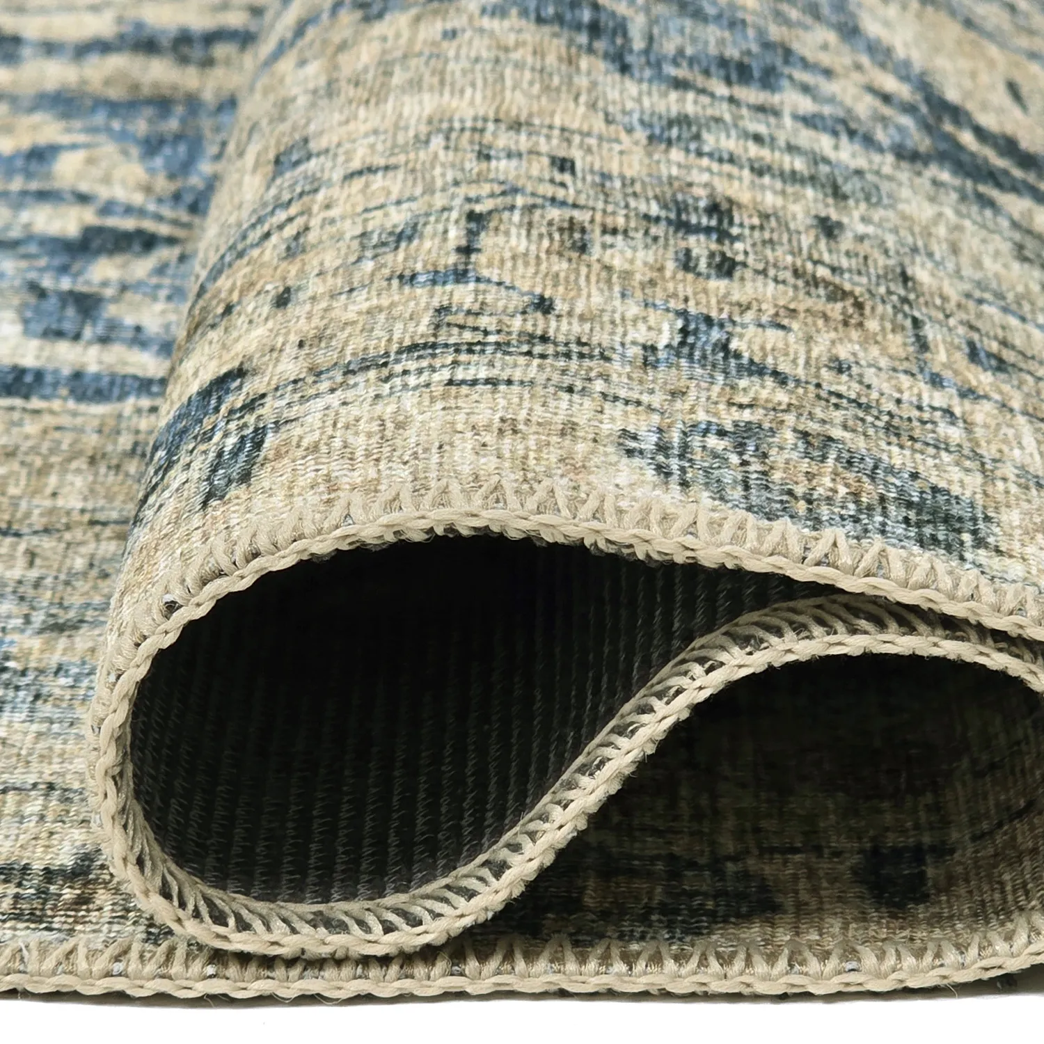 Flachgewebter Teppich - Delvar (blau)