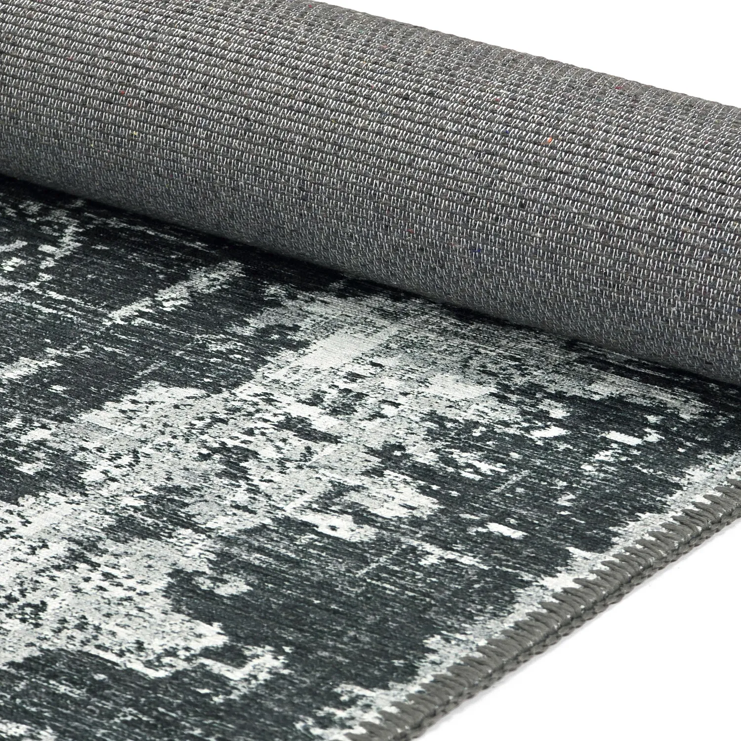 Flachgewebter Teppich - Elira (schwarz)
