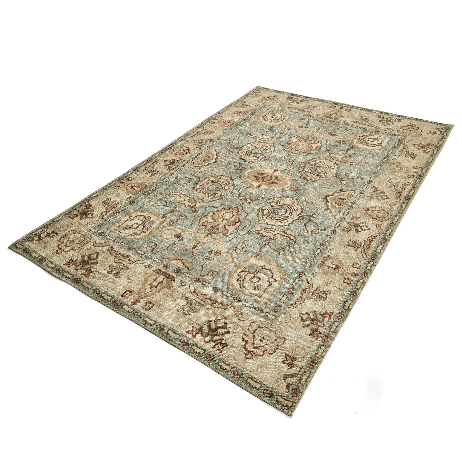 Flachgewebter Teppich - Layla (hellblau)