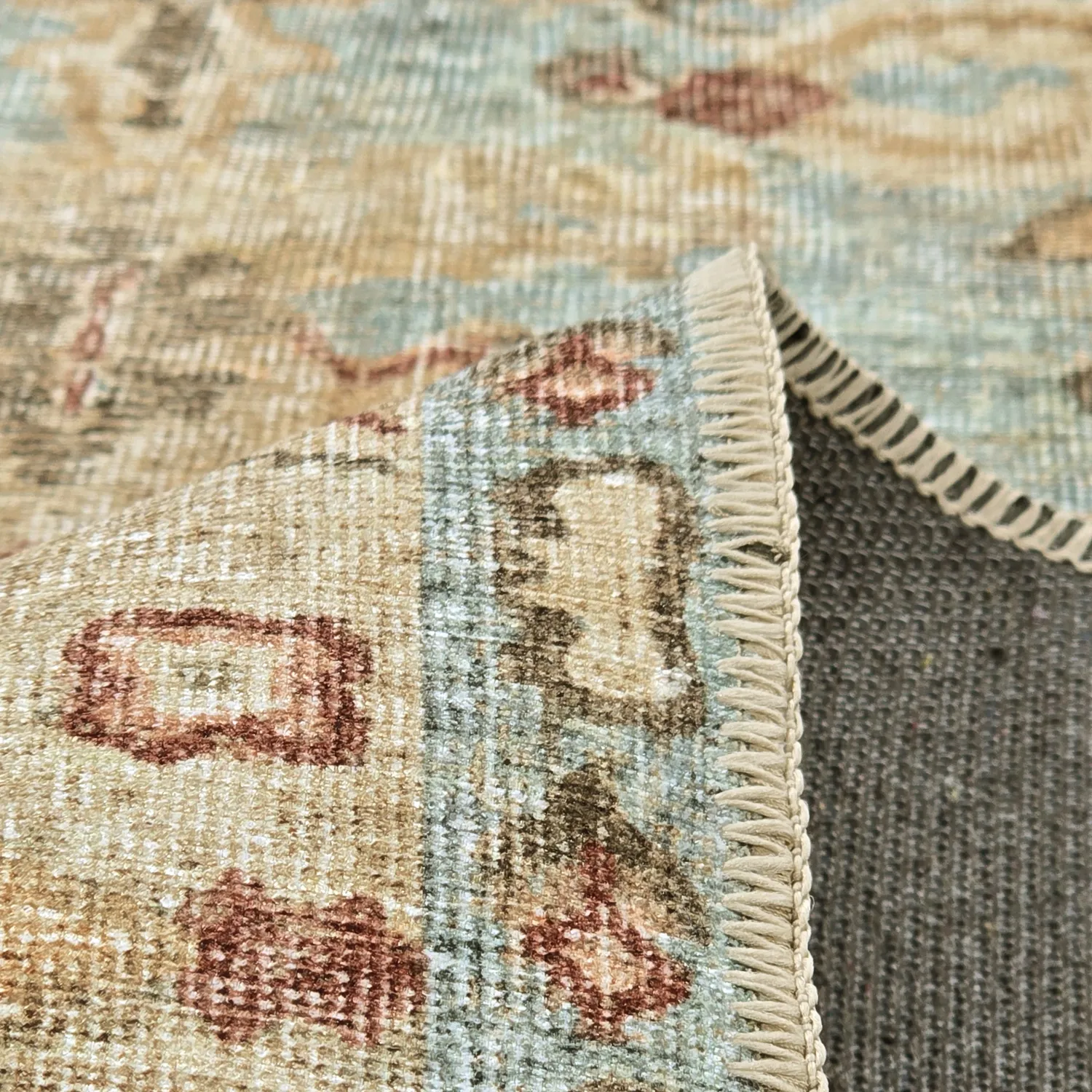 Flachgewebter Teppich - Layla (hellblau)