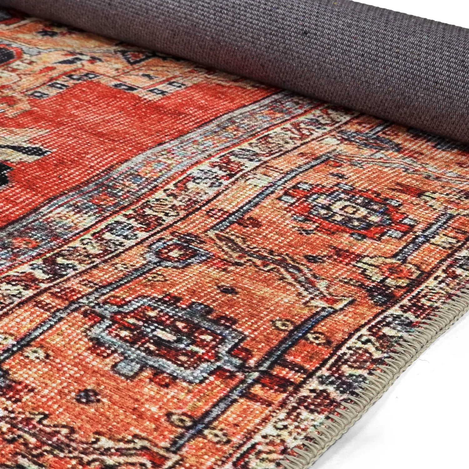 Flachgewebter Teppich - Madevan (rot)