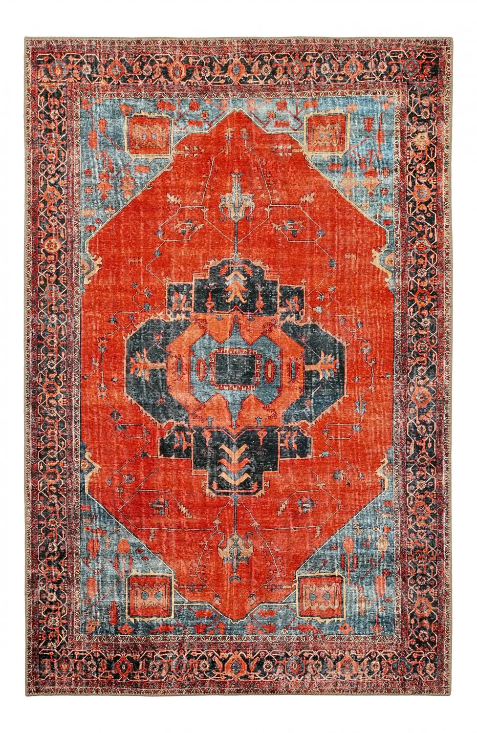 Flachgewebter Teppich - Mandalay (rot)