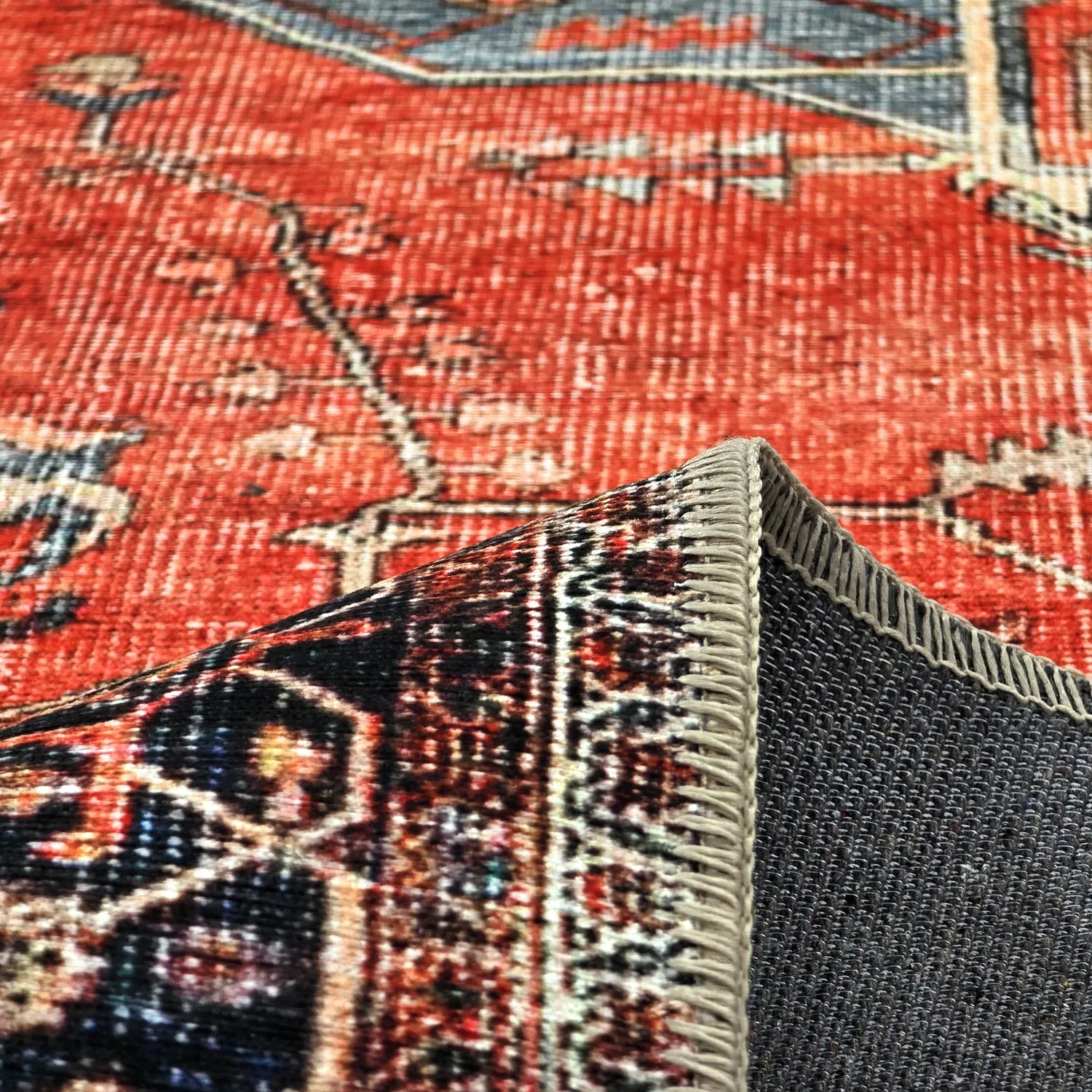 Flachgewebter Teppich - Mandalay (rot)