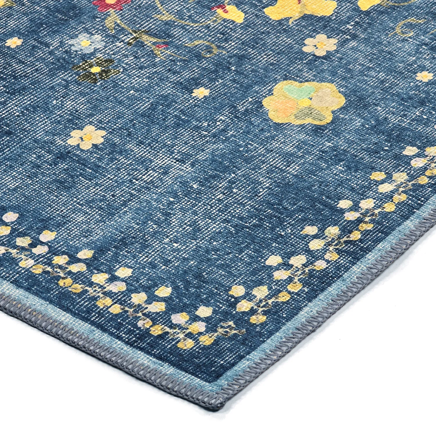 Flachgewebter Teppich - Nabilar (blau)