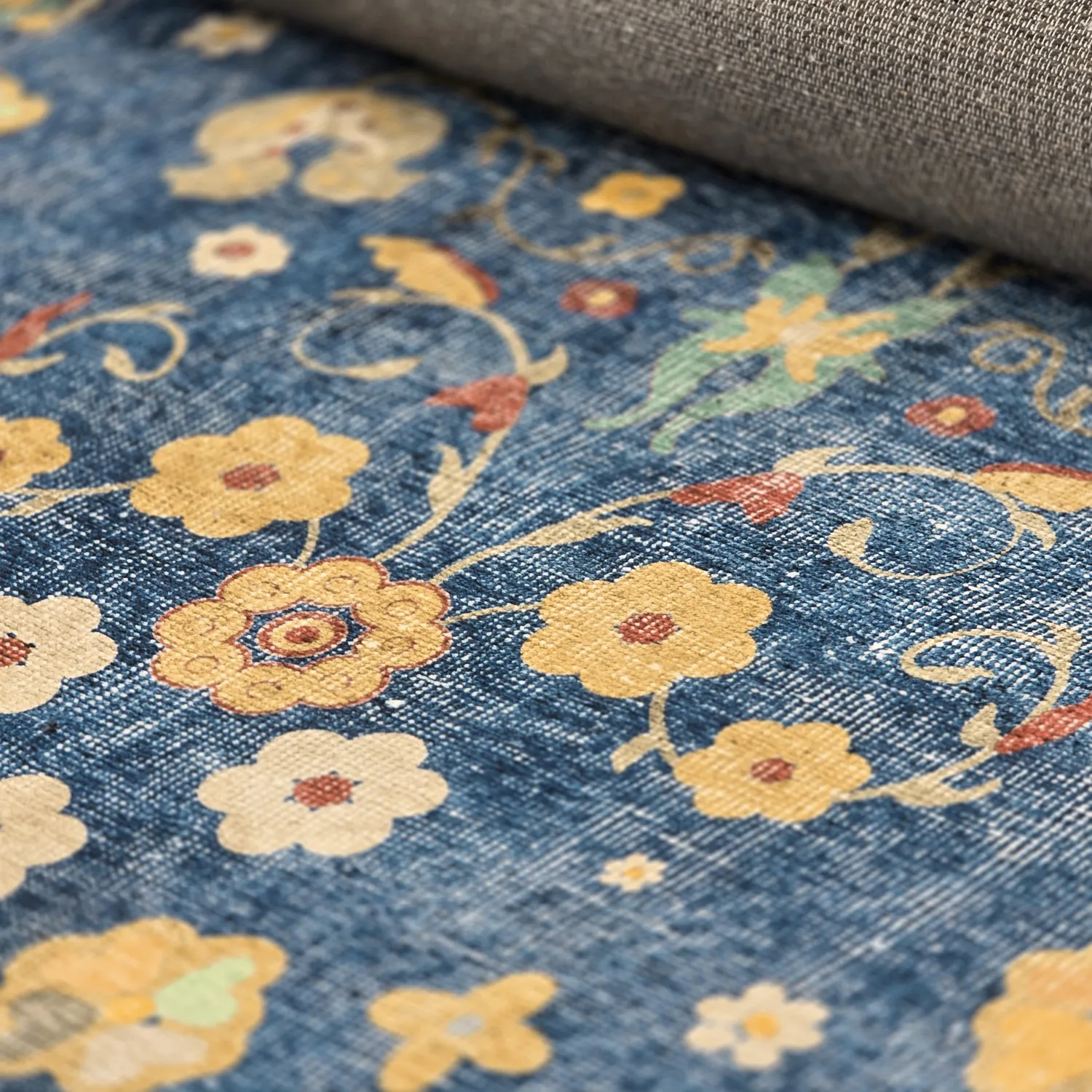 Flachgewebter Teppich - Nabilar (blau)