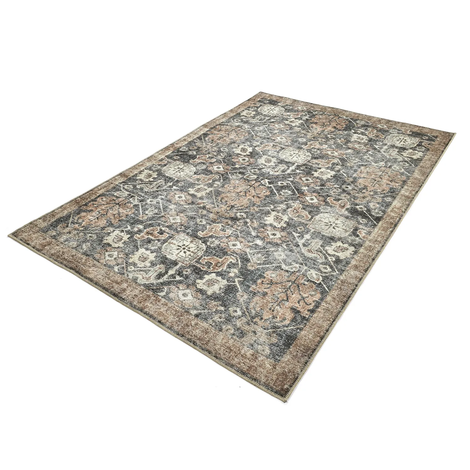 Flachgewebter Teppich - Noura (dunkelblau)