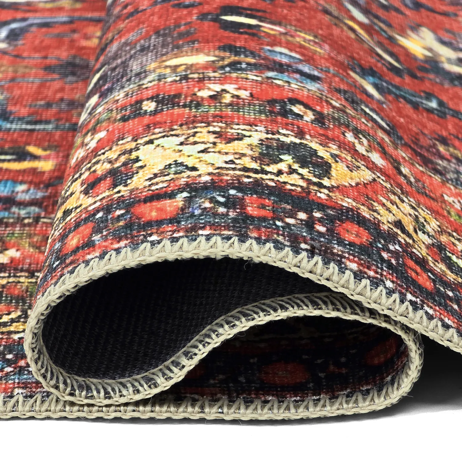 Flachgewebter Teppich - Omarien (rot)