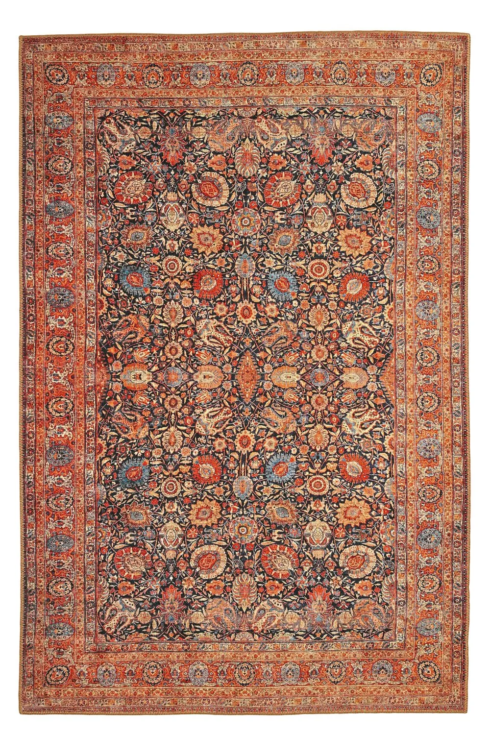 Flachgewebter Teppich - Selamira (blau/mehrfarbig)