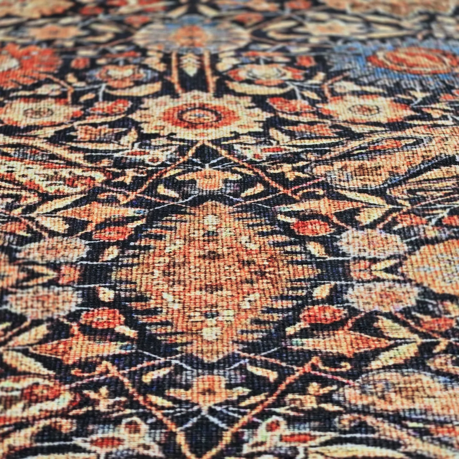 Flachgewebter Teppich - Selamira (blau/mehrfarbig)