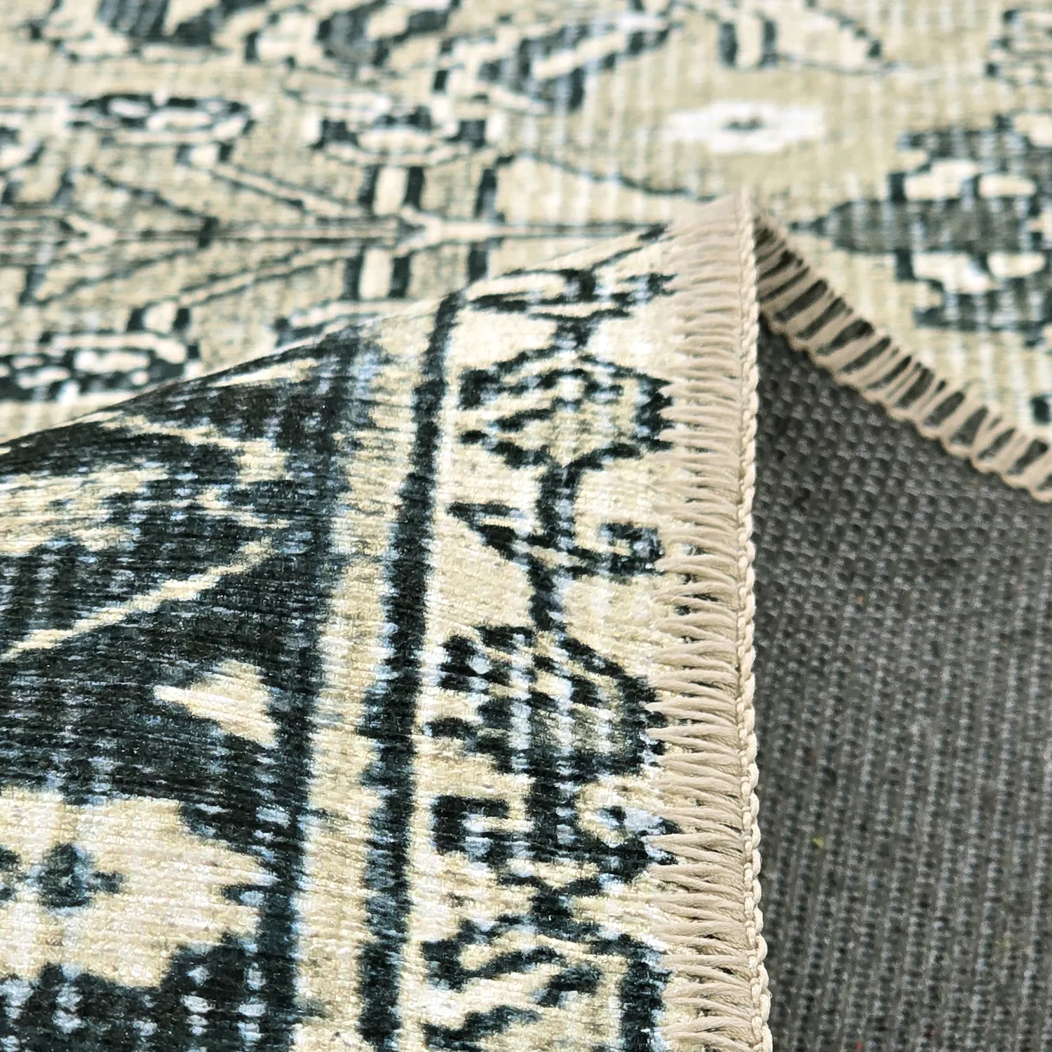 Flachgewebter Teppich - Yasirah (blau/grün)